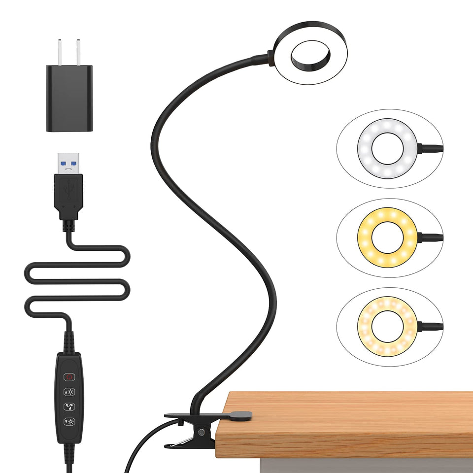 iZELL Desk Lamp with a clip-on clamp for secure mounting and flexible positioning.