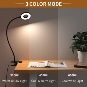 iZELL desk lamp flexible arm allows 360-degree positioning for precise lighting.