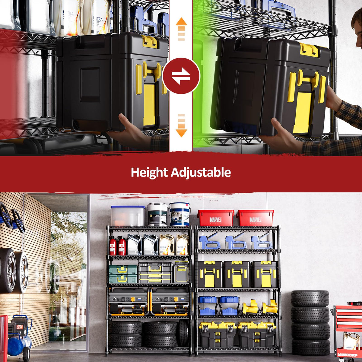 izeuk 5-tier shelving unit tool-free assembly for quick setup.
