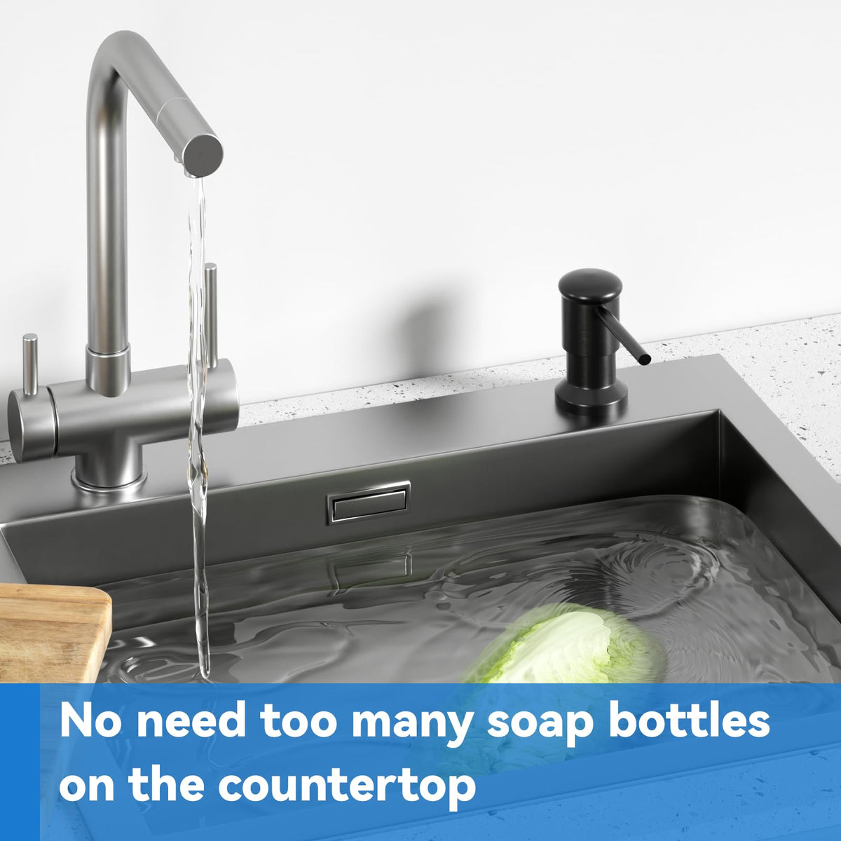 Izolor countertop installation keeps sink area tidy
