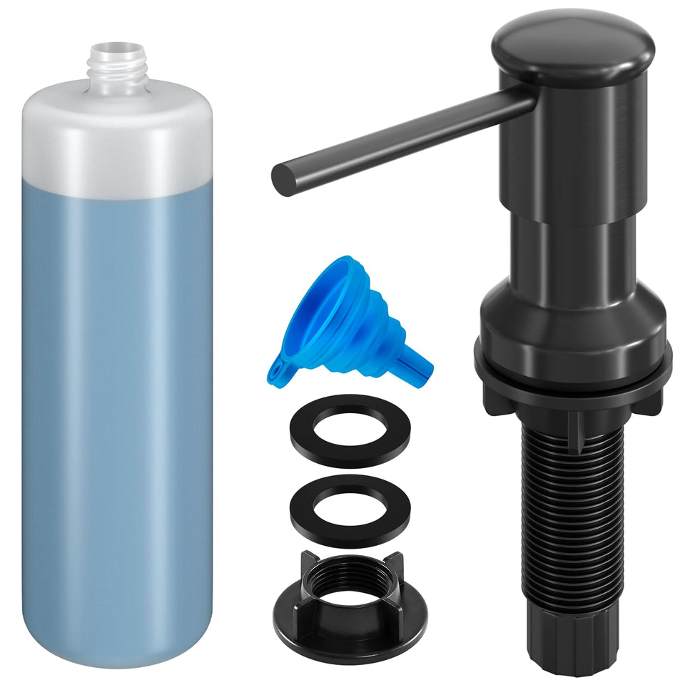 Izolor dish soap dispenser pump in a neat kitchen