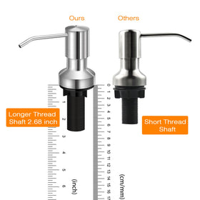 izolor sink dispenser pump head in brushed nickel for smooth dispensing