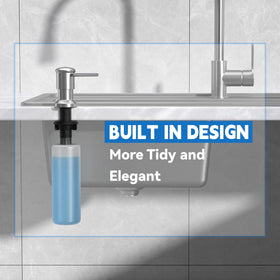 Izolor wide pump head base supports comfortable, precise soap dispensing.
