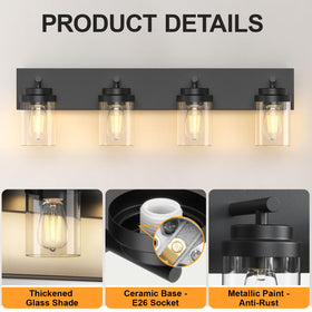 IZORRO 30-inch vanity light installation over mirror demonstrates simple wiring.