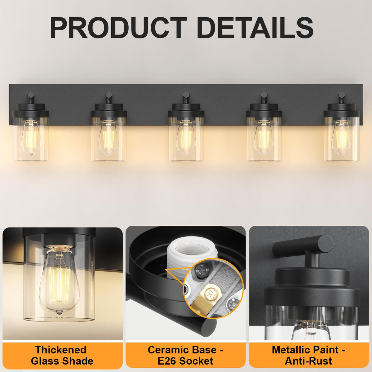 IZORRO clear glass shades delivering soft, even illumination
