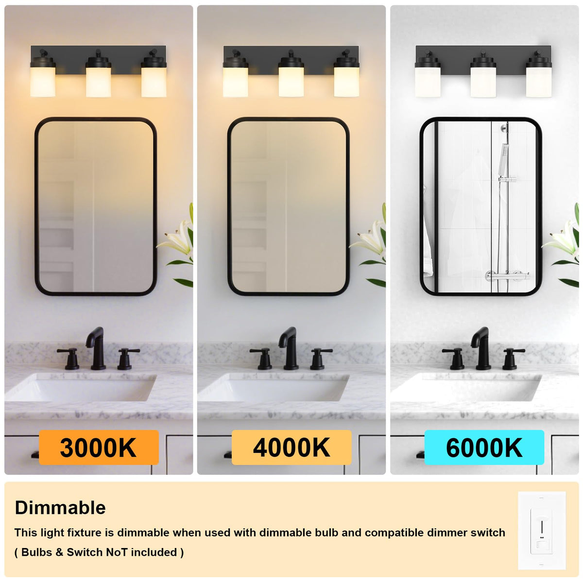 IZORRO 3-light design suits many bathroom styles.