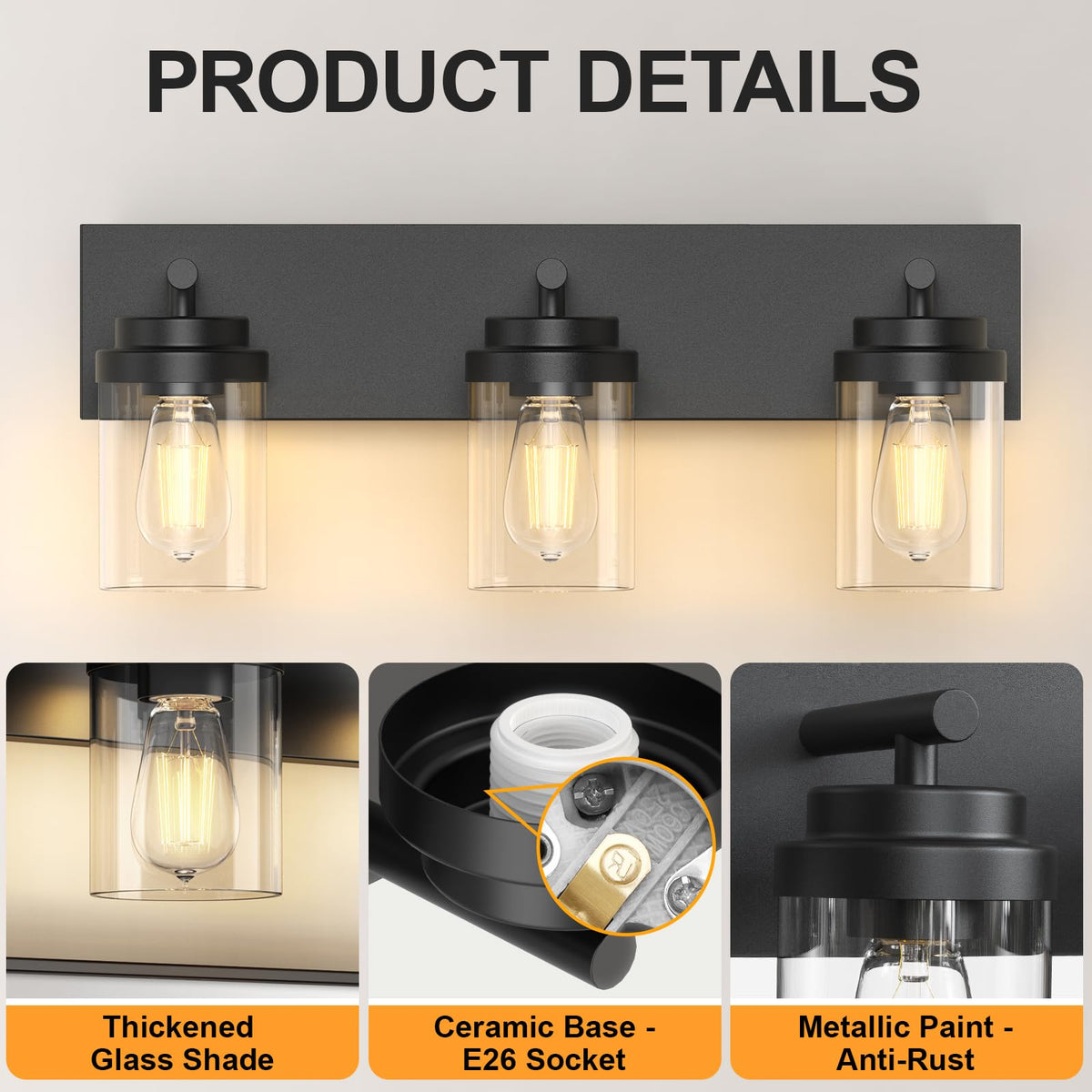 IZORRO clear glass shades provide soft, uniform light for makeup