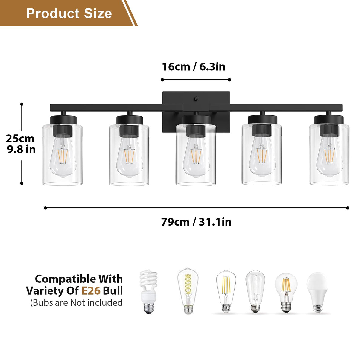 IZORRO damp-rated bathroom light with anti-rust finish for humidity