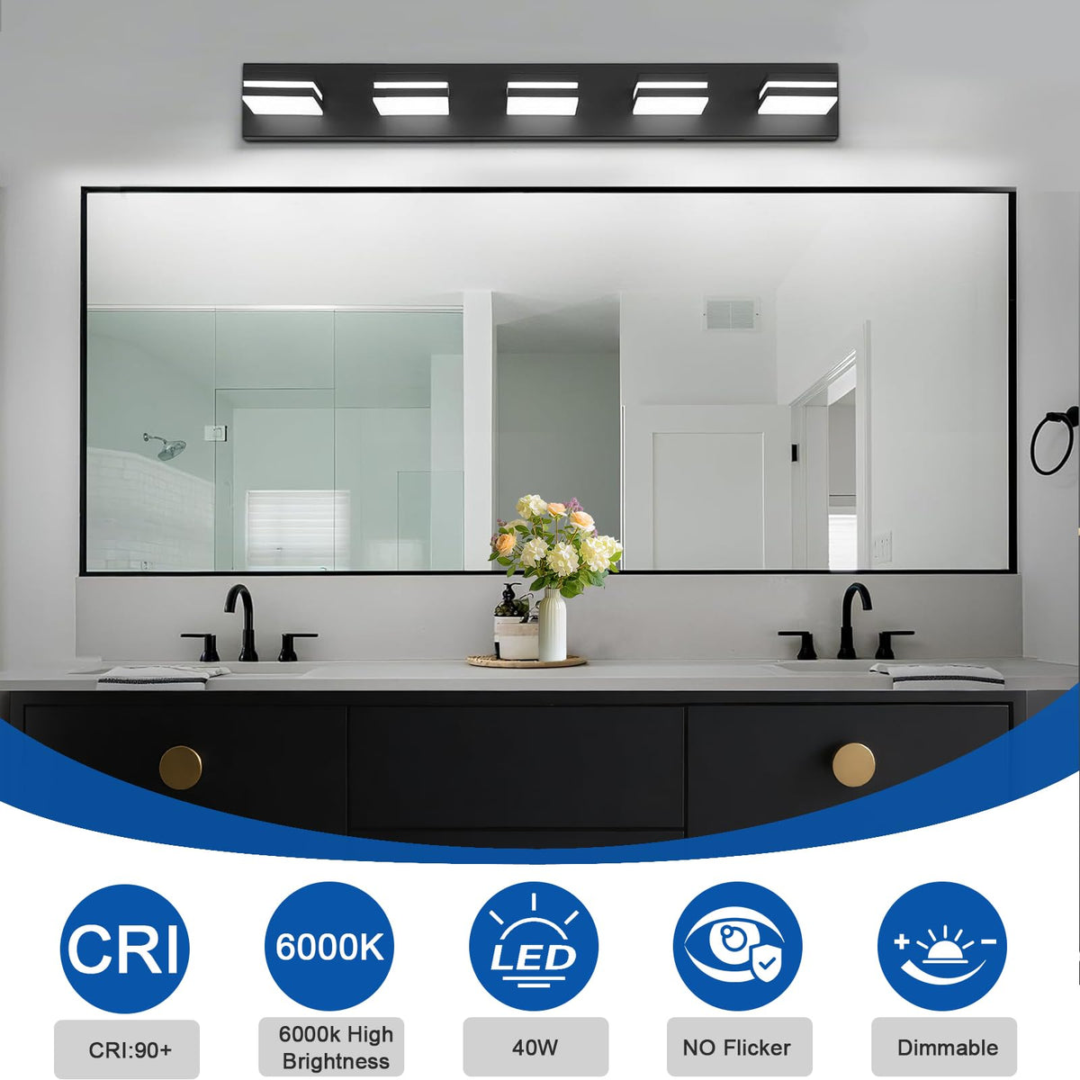 IZORRO dimmable LED bathroom light compatible with standard dimmers for ambience.