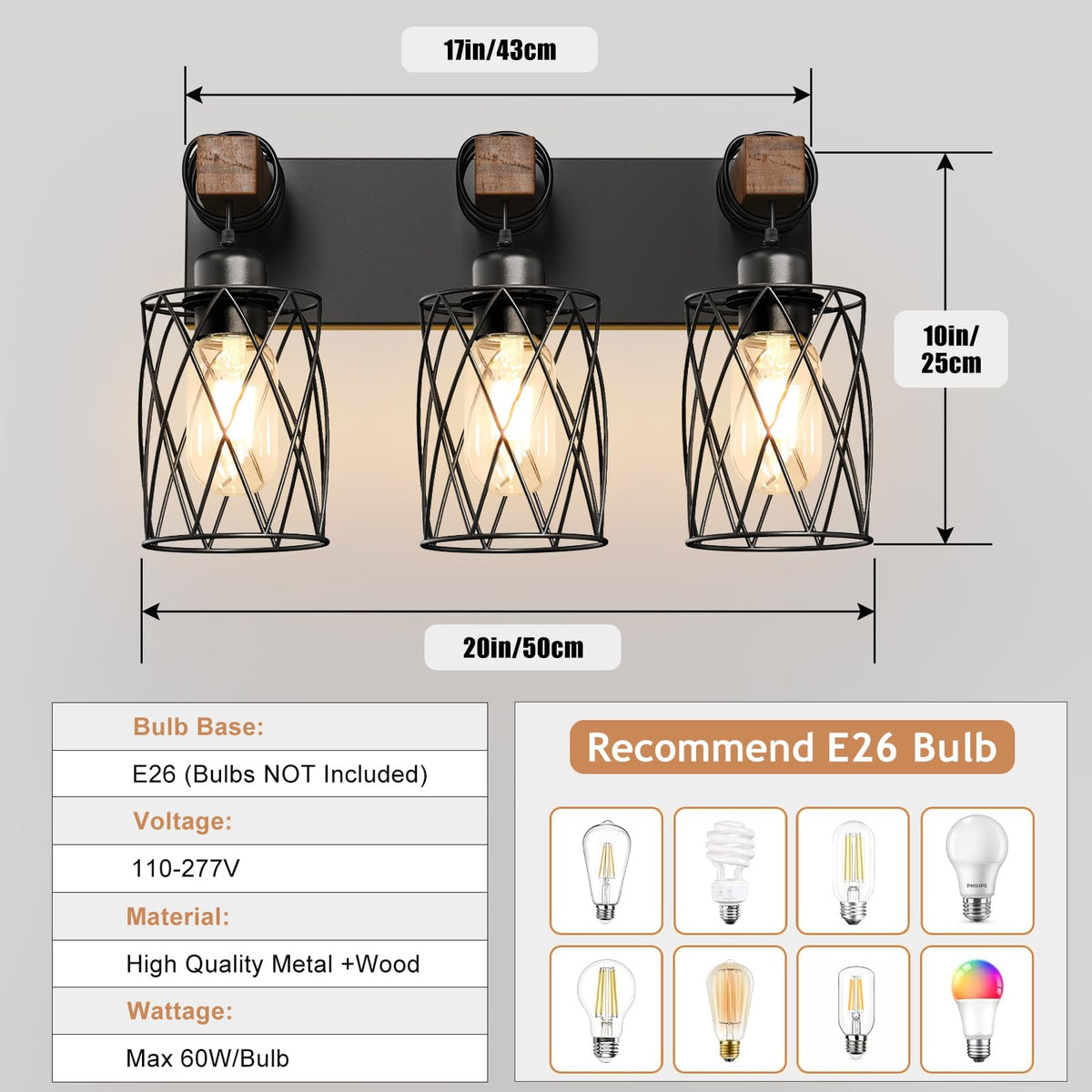 IZORRO dimmable vanity light lets you tailor mood with compatible switches.