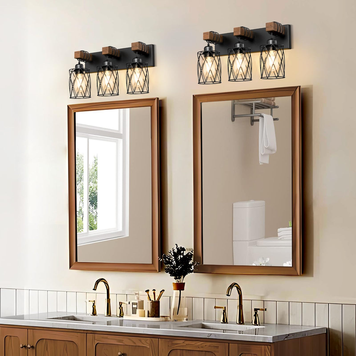 IZORRO easy-install rustic bathroom light simplifies updates in three quick steps.