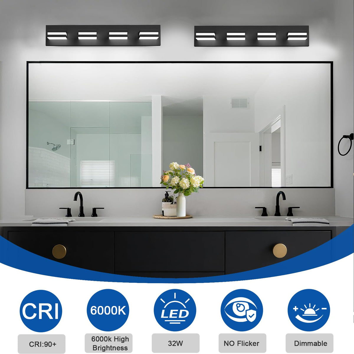 IZORRO vanity light with 6000K cool white for clear, true-color tasks.