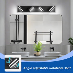 IZORRO matte black acrylic wall light with glare-free diffusion for mirrors.