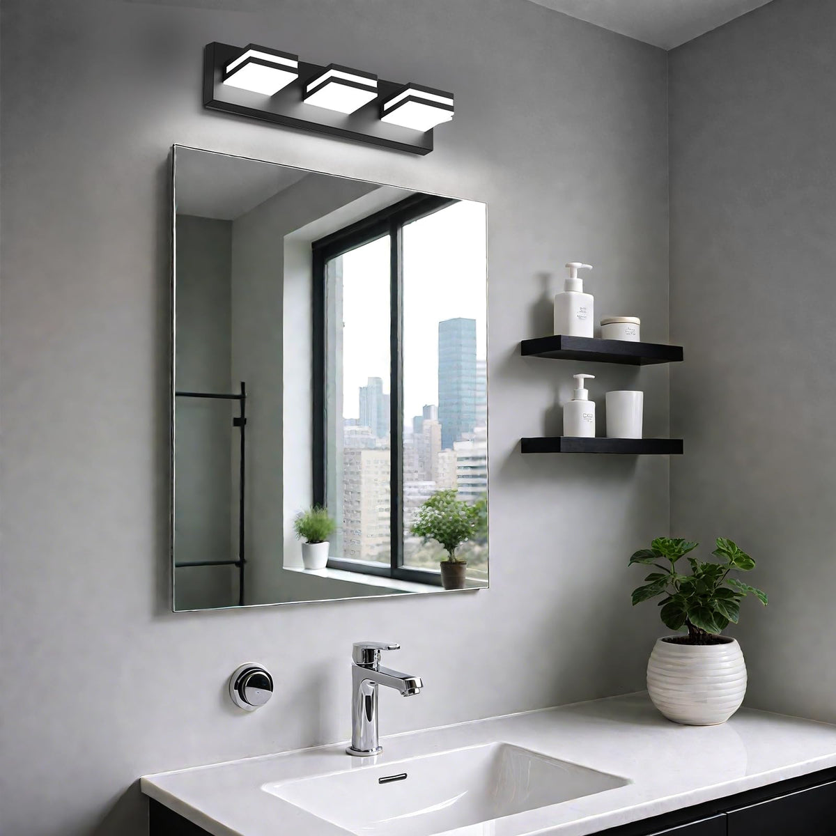 IZORRO versatile vanity lighting supports multiple fixtures for larger vanities.