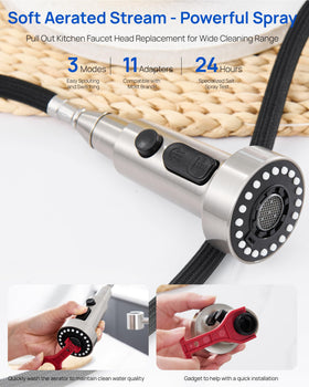 J-HVA 15 adapters included for broad faucet compatibility