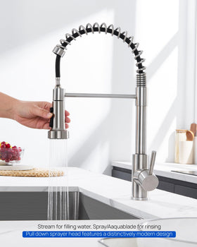 J-HVA brushed nickel finish on faucet sprayer head