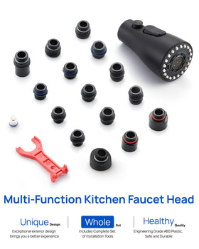 J-HVA durable spray head withstands daily kitchen tasks.