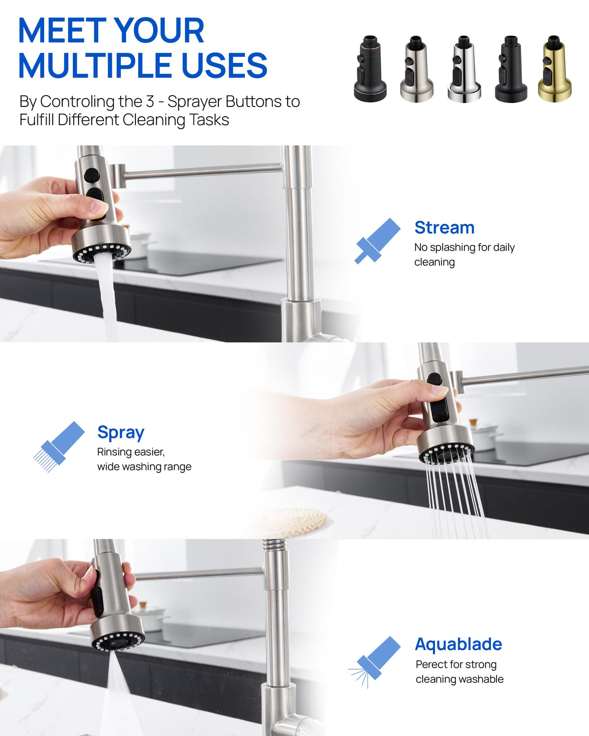 J-HVA silicone nozzles resist buildup and are easy to clean