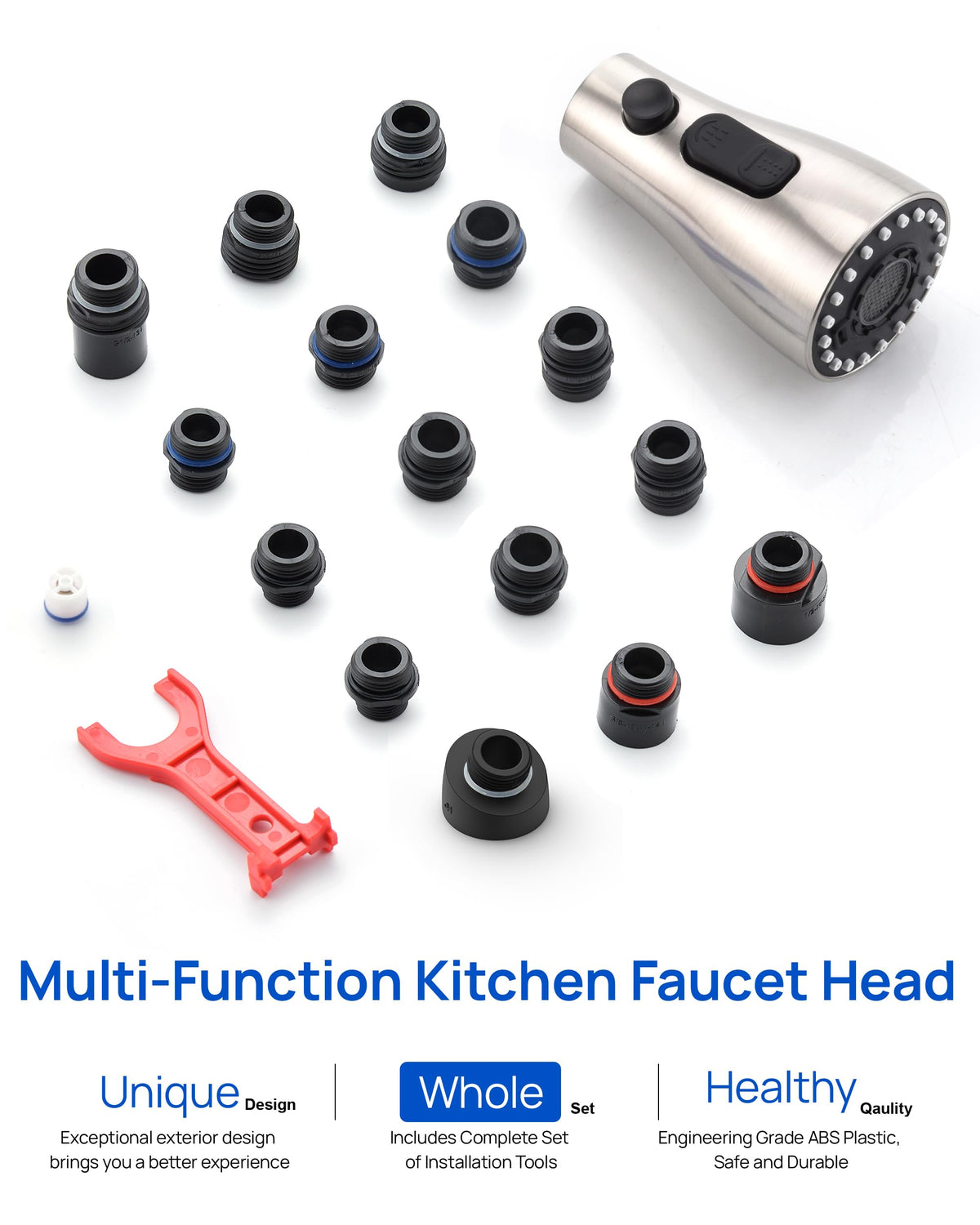 J-HVA universal-fit design works with many pull-down faucets.