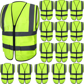JaGely 15-pack safety vest with shoulder reflective strips boosts daytime visibility