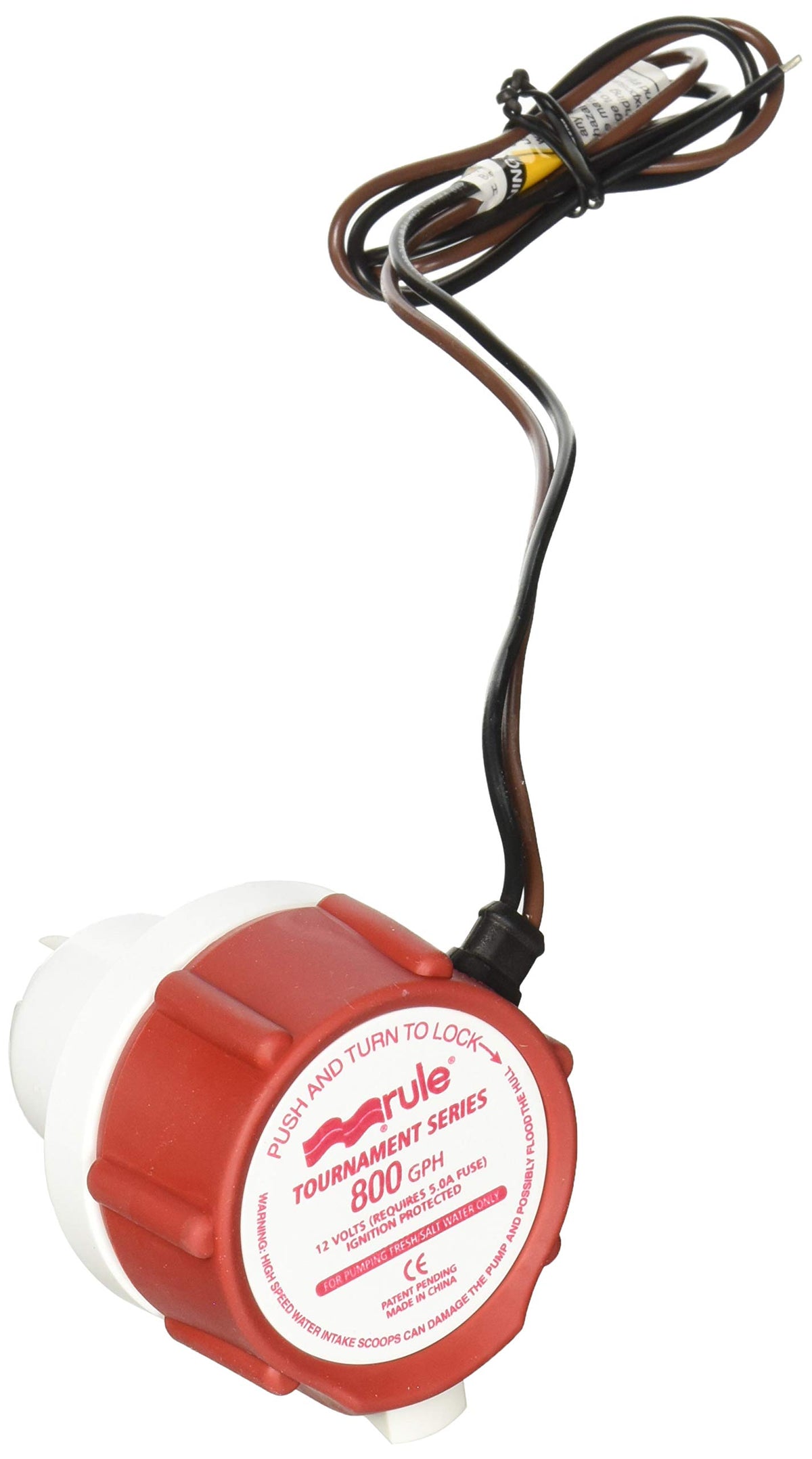 Jabsco Rule 46DR replacement motor for livewell delivers 800 GPH water circulation