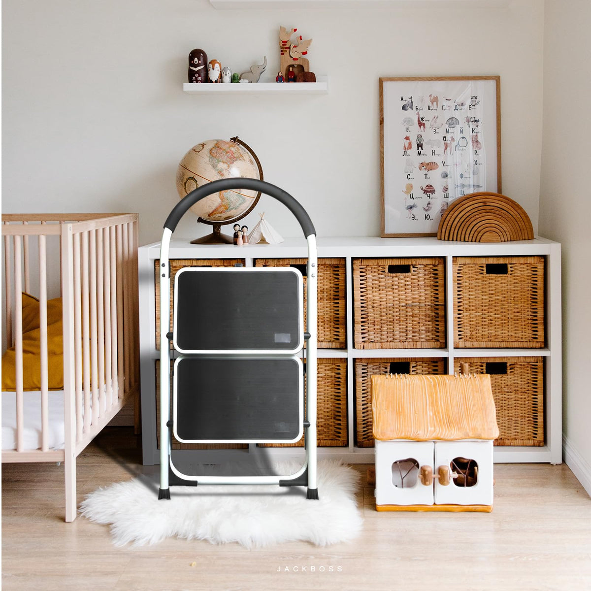 Jack Boss 2 Step Ladder perfect for garage projects and quick access