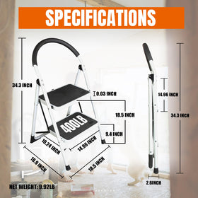 Jack Boss 2 Step Ladder open stance ready for reach tasks