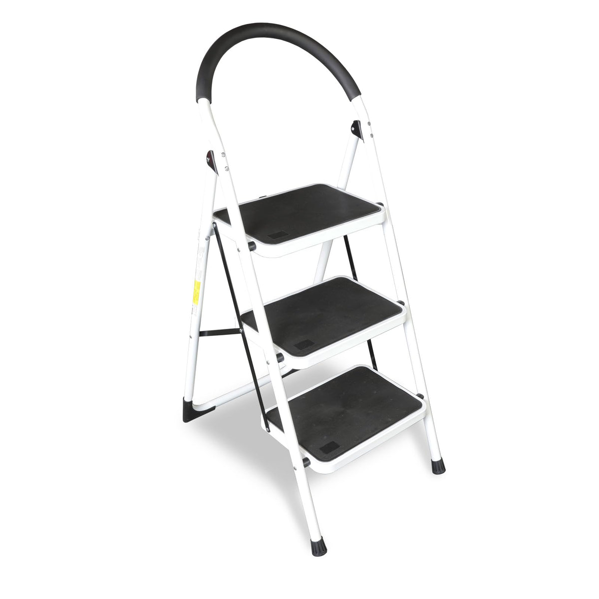 Jack Boss three-step ladder folded compact for easy storage