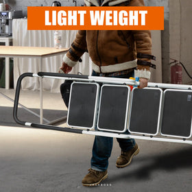 Protective rubber handle cover on Jack Boss ladder for comfortable grip