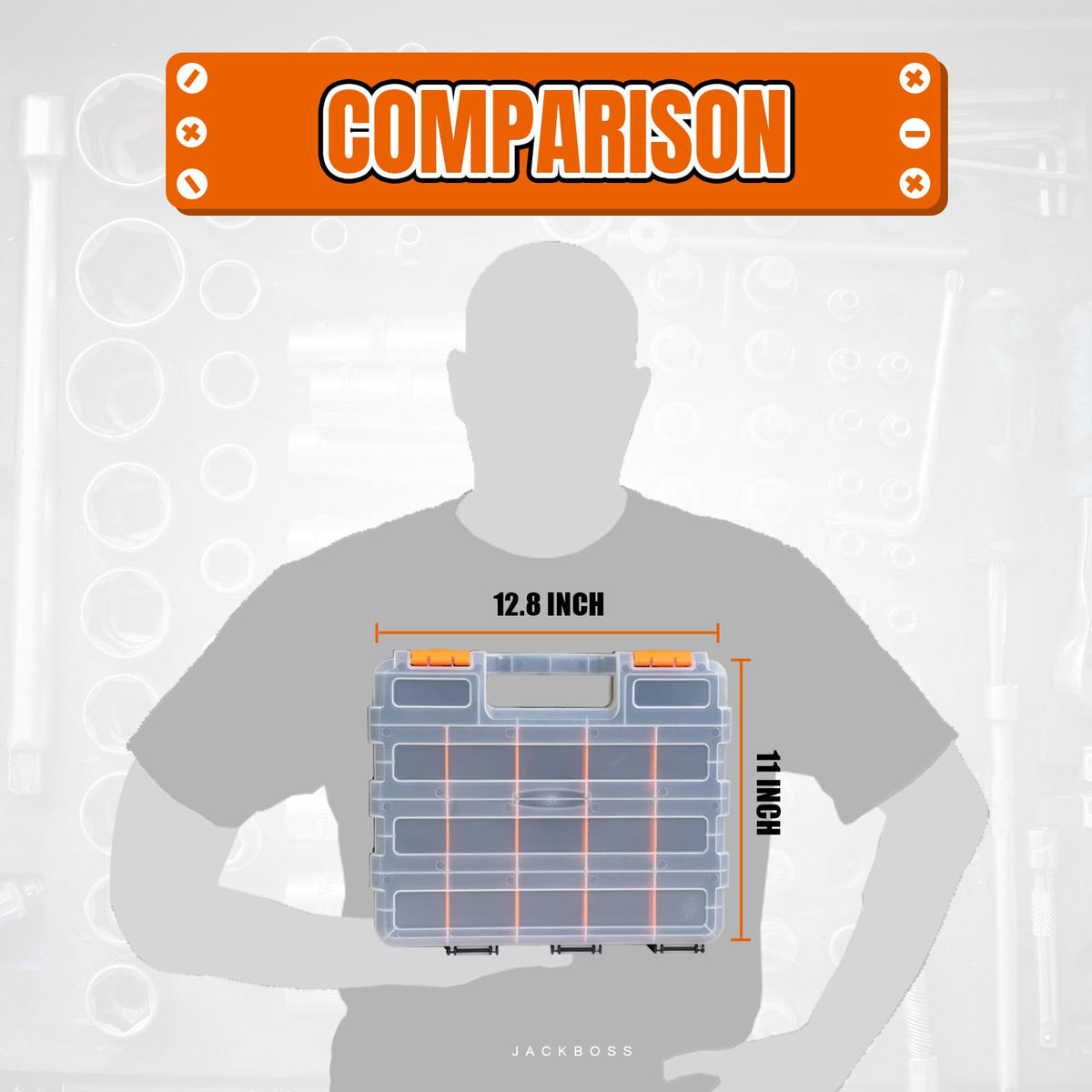 34 compartment case keeps screws bolts and nails organized