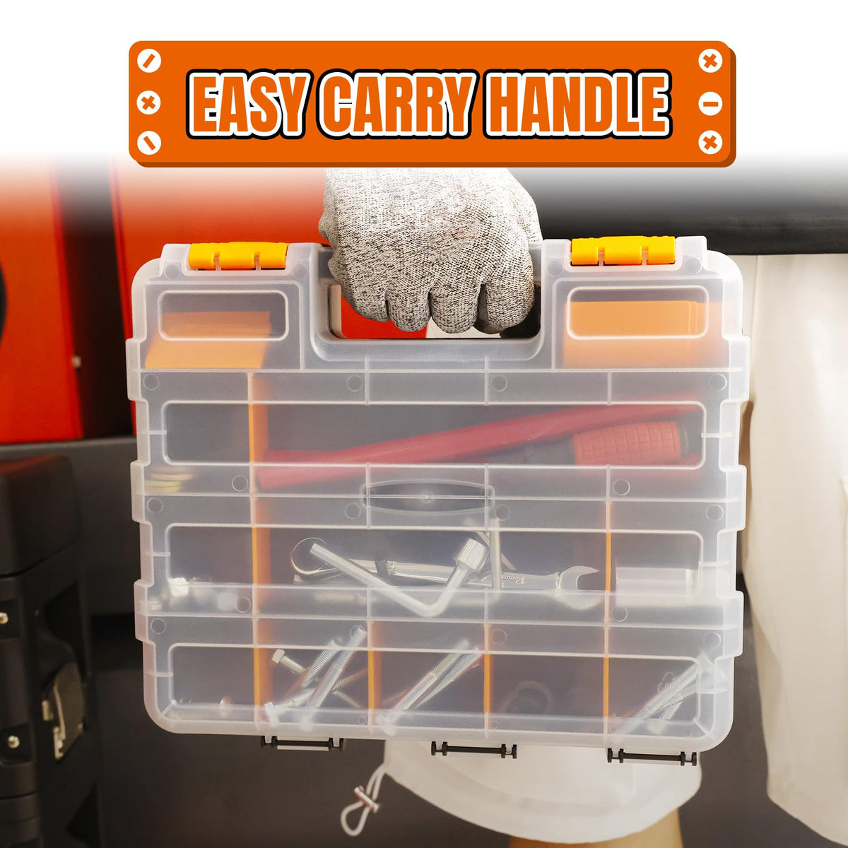 Beads and jewelry parts organized for crafts with Jack Boss