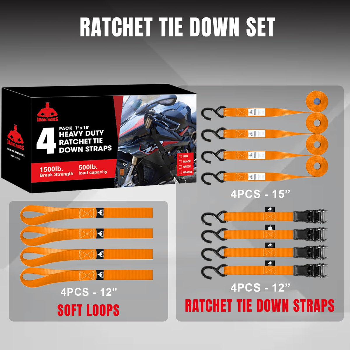 Padded grip handle and smooth ratchet for easy tightening.