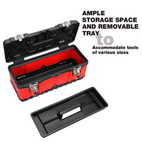 Jack Boss steel tool box ready for car trunk and on-the-go use