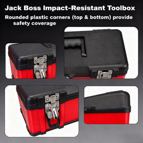 Security latches on the Jack Boss toolbox with lock eyehole