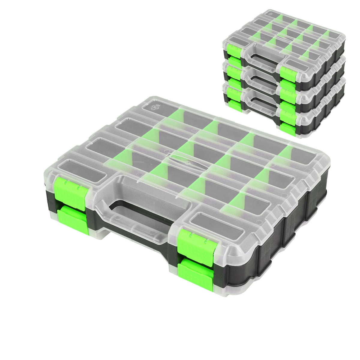 Jack Boss tool box with transparent lid for quick hardware selection