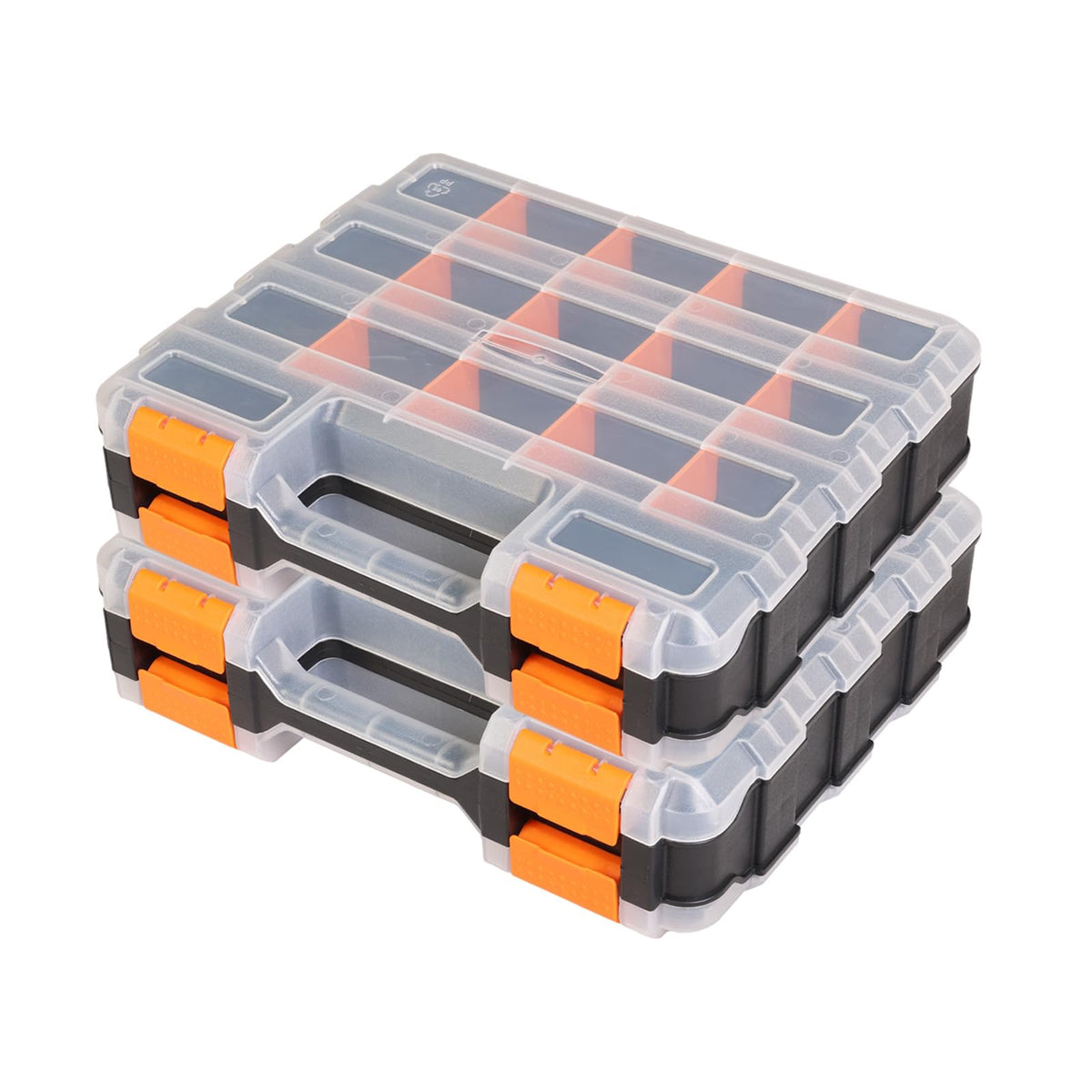 Jack Boss toolbox with transparent lid for quick part identification.