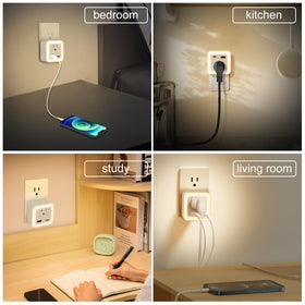 JackonLux compact wall-plug design saves space while delivering gentle ambient light.
