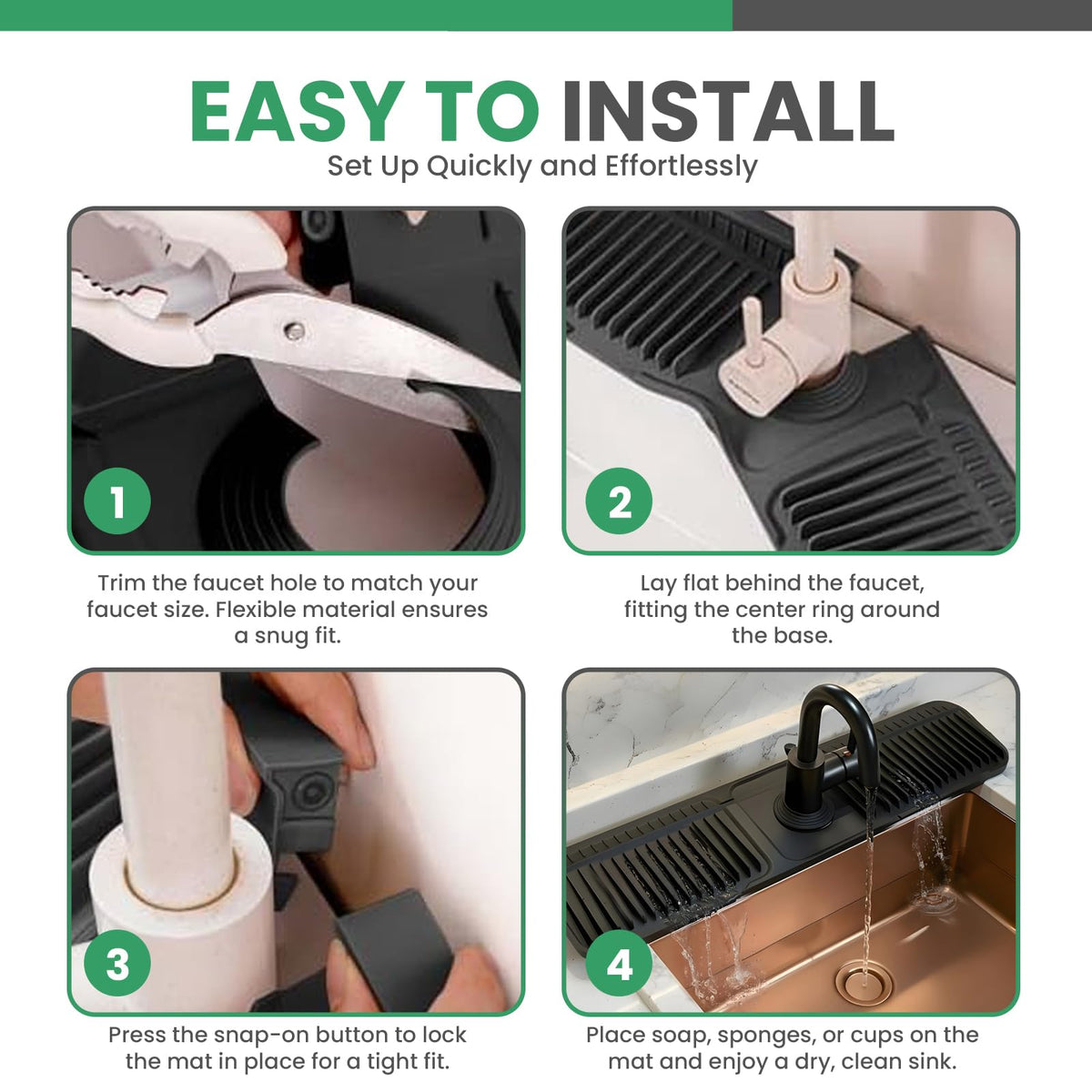 Jacks One Stop Shop snap-button anchors prevent slips and spills.