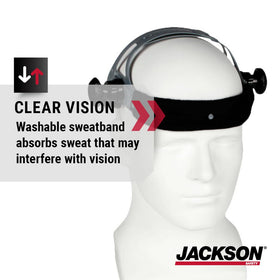 Jackson Safety 370 headgear made in USA ensures durable construction.