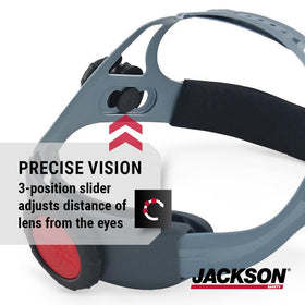 Jackson Safety 370 headgear moisture-wicking sweatband keeps skin dry.