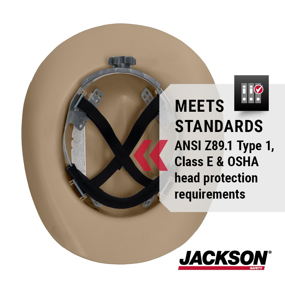 Jackson Safety cowboy hard hat ANSI Type 1 Class E compliant