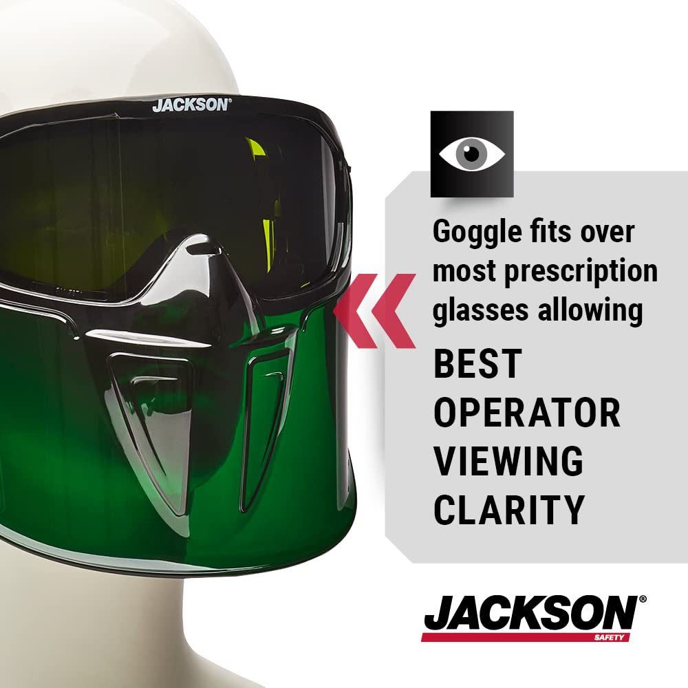 Detachable face shield on GPL550 adds optional facial protection.