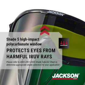 Jackson Safety GPL550 fits over most prescription eyewear for easy use.