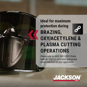 Shade 5 IR lens on GPL550 enhances visibility during high-heat cutting.