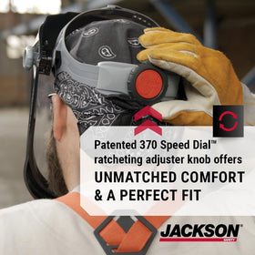 MAXVIEW chin guard shielding debris and splashes in work zones.