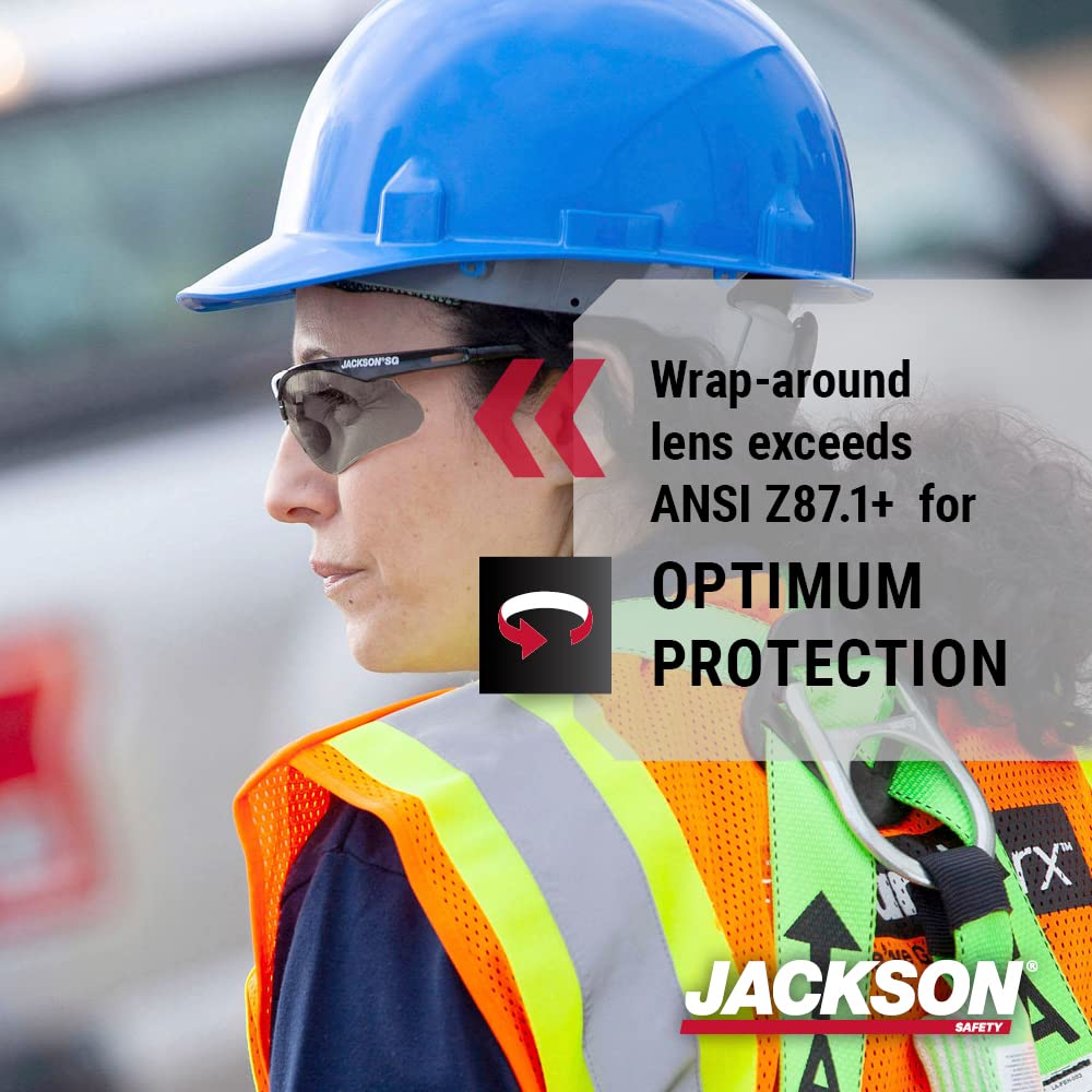 Jackson Safety SG soft-touch temples provide slip-resistant, comfortable wear.