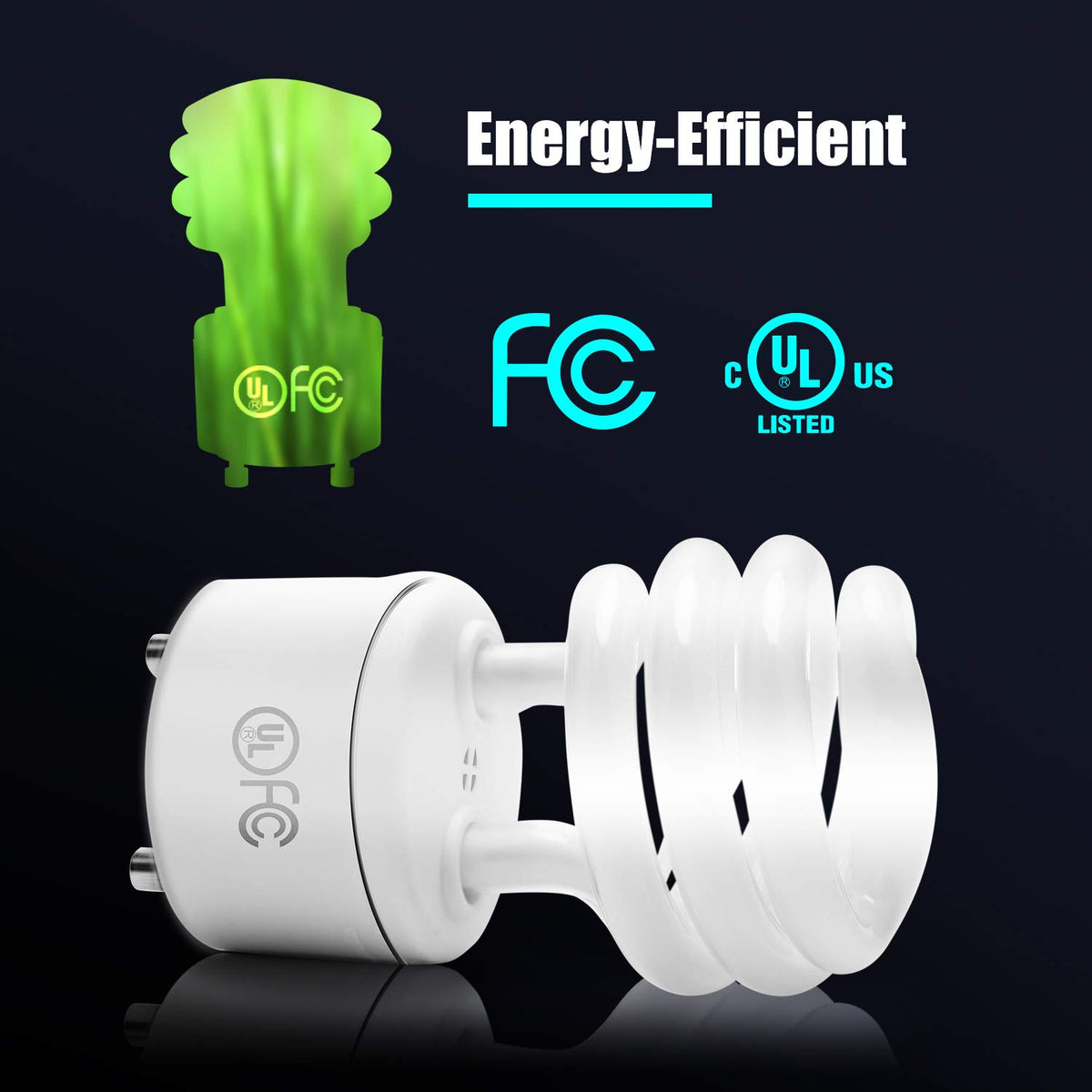JACKYLED 2700K warm white CFL bulb providing cozy illumination