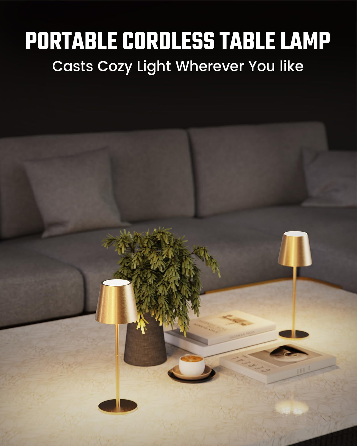 JACKYLED lamp creates ambient light for indoor dining or outdoor gatherings