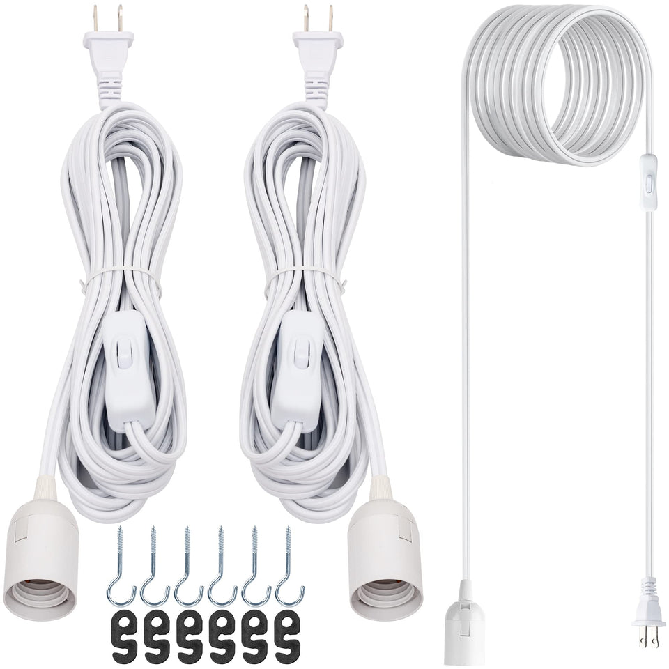 JACKYLED extension hanging lantern cord 20ft switch for easy on/off lighting control