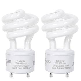JACKYLED GU24 CFL 13W bulb - front view, warm 2700K light, ideal for cozy kitchens.